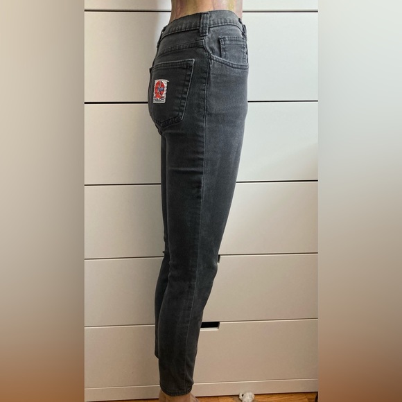 Vintage late80s-early90s Farlow high waist skinny jeans, washed black/grey - Picture 4 of 10